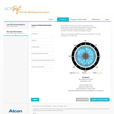 Toric Lense Calculator